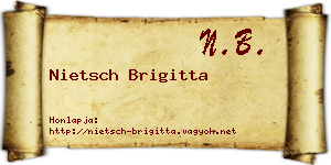 Nietsch Brigitta névjegykártya